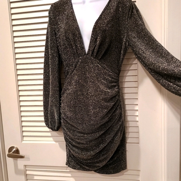 Black Glitter Mini Dress (S-M) 